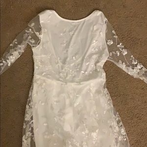 White floral pant suit